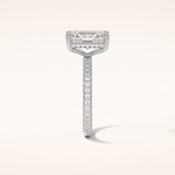 2.6 CT Radiant Shaped Hidden Halo & Pave Moissanite Engagement Ring