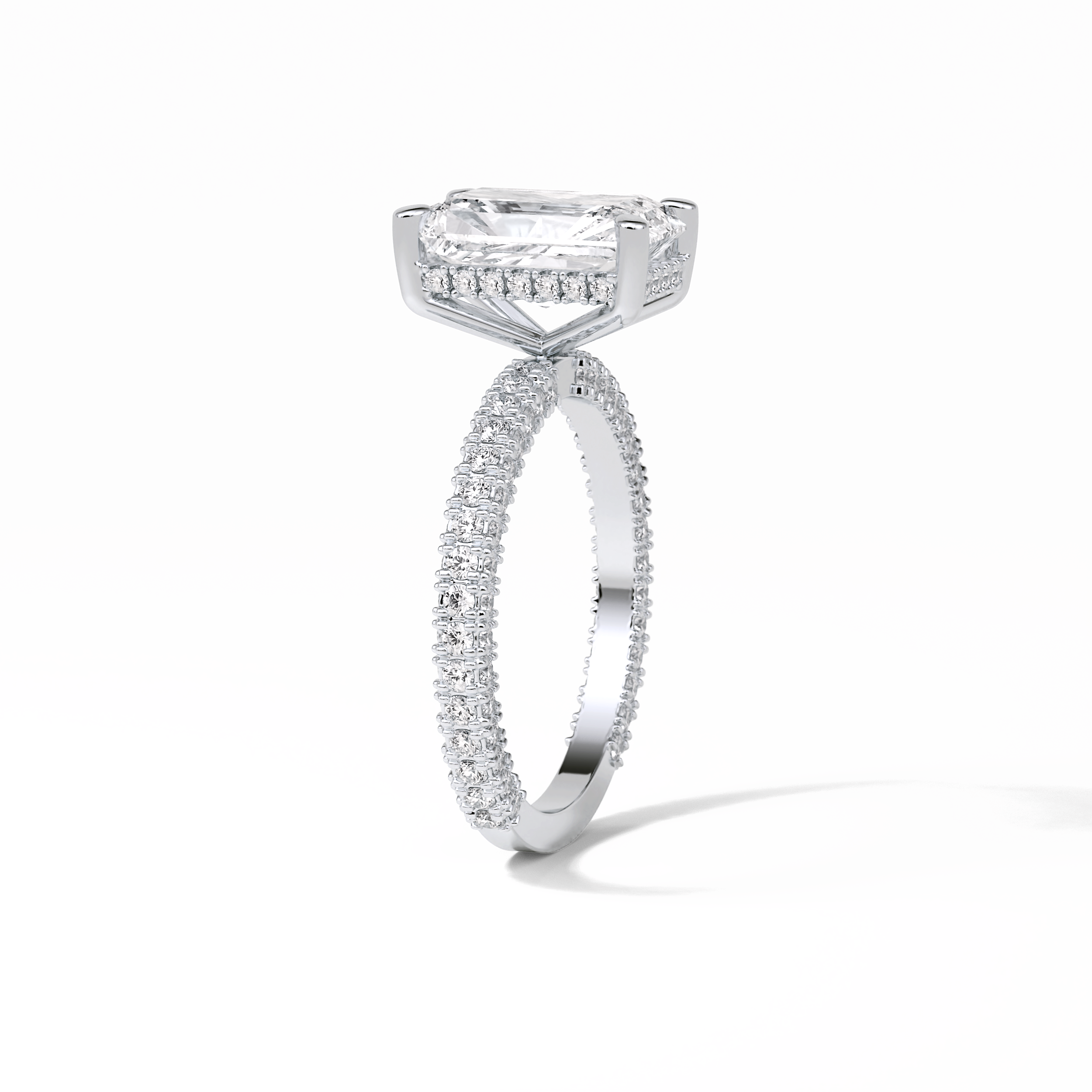 Radiant Pave & Hidden Halo Lab Grown Diamond Engagement Ring