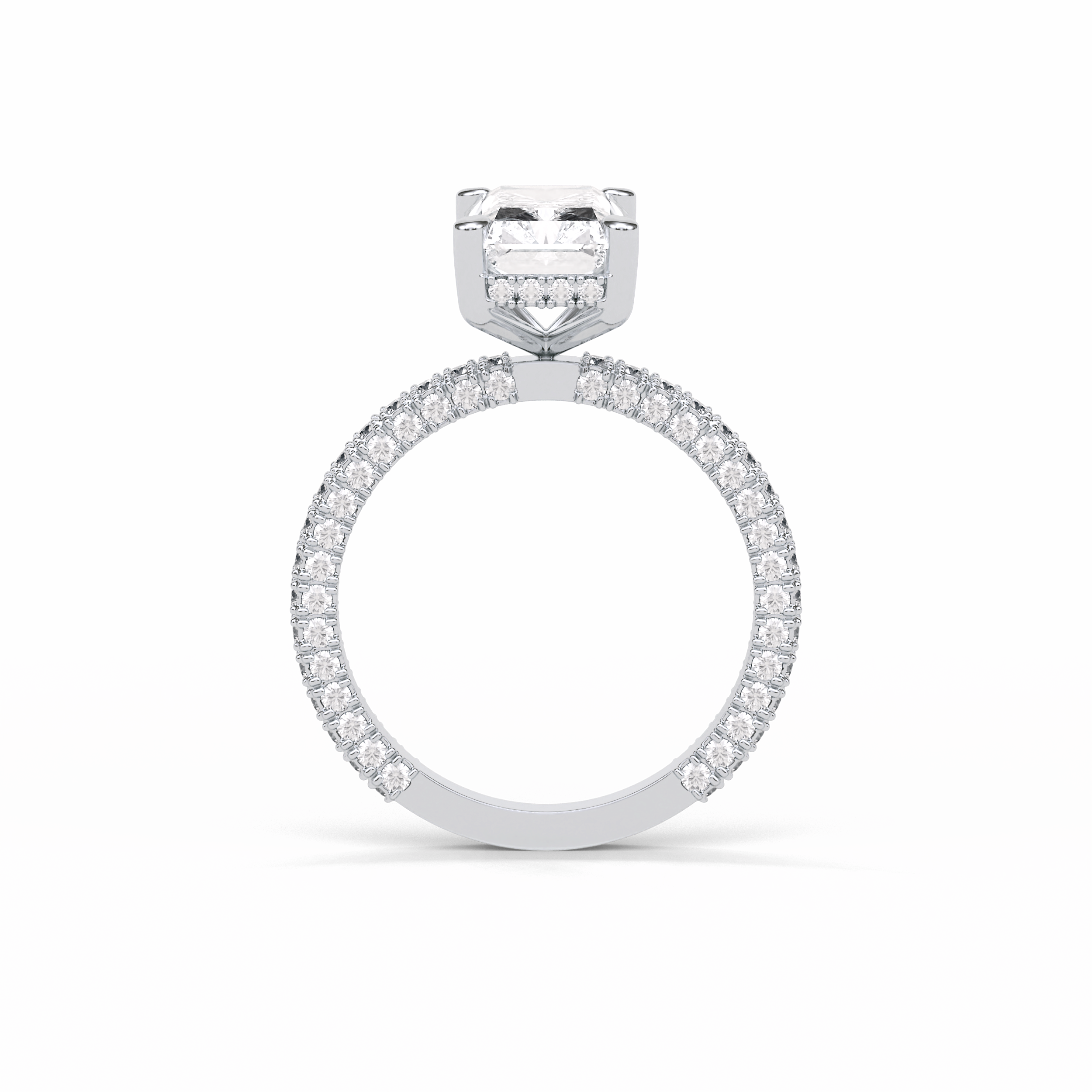 Radiant Pave & Hidden Halo Lab Grown Diamond Engagement Ring