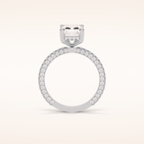 2.6 CT Radiant Shaped Hidden Halo & Pave Moissanite Engagement Ring