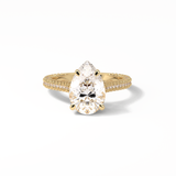 Pear Pave & Hidden Halo Lab Grown Diamond Engagement Ring
