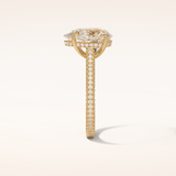 3.1 CT Pear Shaped Hidden Halo & Pave Moissanite Engagement Ring