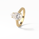 Pear Pave & Hidden Halo Lab Grown Diamond Engagement Ring