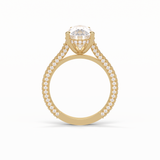 Pear Pave & Hidden Halo Lab Grown Diamond Engagement Ring