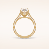 3.1 CT Pear Shaped Hidden Halo & Pave Moissanite Engagement Ring