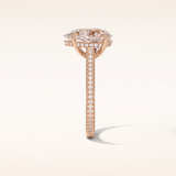 3.1 CT Pear Shaped Hidden Halo & Pave Moissanite Engagement Ring
