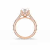 Pear Pave & Hidden Halo Lab Grown Diamond Engagement Ring
