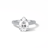 Pear Pave & Hidden Halo Lab Grown Diamond Engagement Ring
