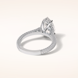 3.1 CT Pear Shaped Hidden Halo & Pave Moissanite Engagement Ring