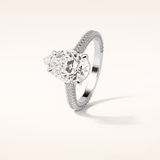 3.1 CT Pear Shaped Hidden Halo & Pave Moissanite Engagement Ring
