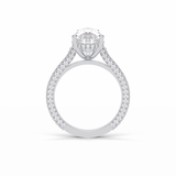Pear Pave & Hidden Halo Lab Grown Diamond Engagement Ring