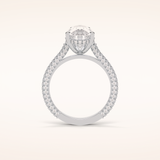 3.1 CT Pear Shaped Hidden Halo & Pave Moissanite Engagement Ring
