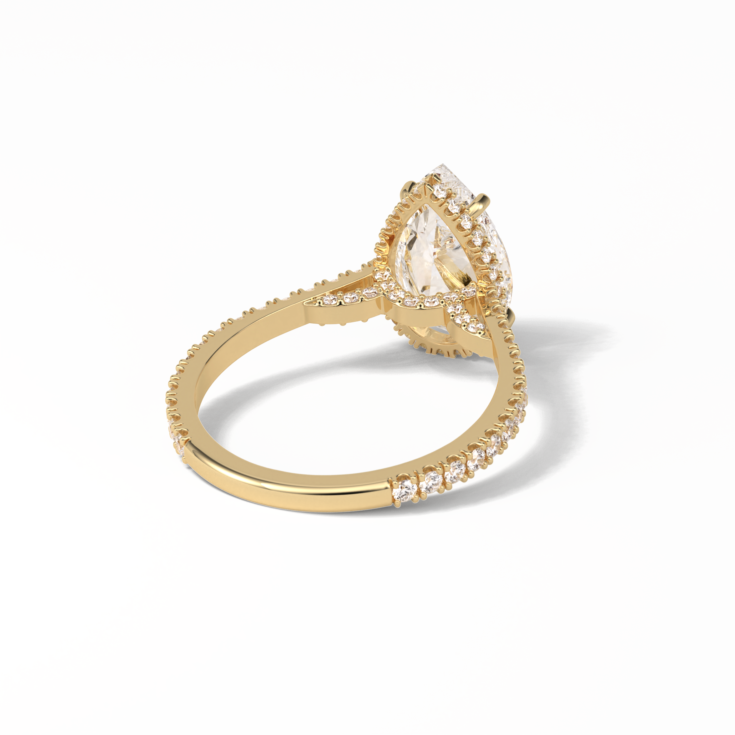 Pear Pave & Hidden Halo Lab Grown Diamond Engagement Ring