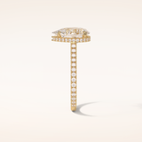 2.8 CT Pear Shaped Hidden Halo & Pave Moissanite Engagement Ring