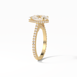 Pear Pave & Hidden Halo Lab Grown Diamond Engagement Ring