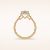 2.8 CT Pear Shaped Hidden Halo & Pave Moissanite Engagement Ring