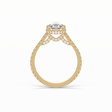 Pear Pave & Hidden Halo Lab Grown Diamond Engagement Ring