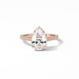 Pear Pave & Hidden Halo Lab Grown Diamond Engagement Ring