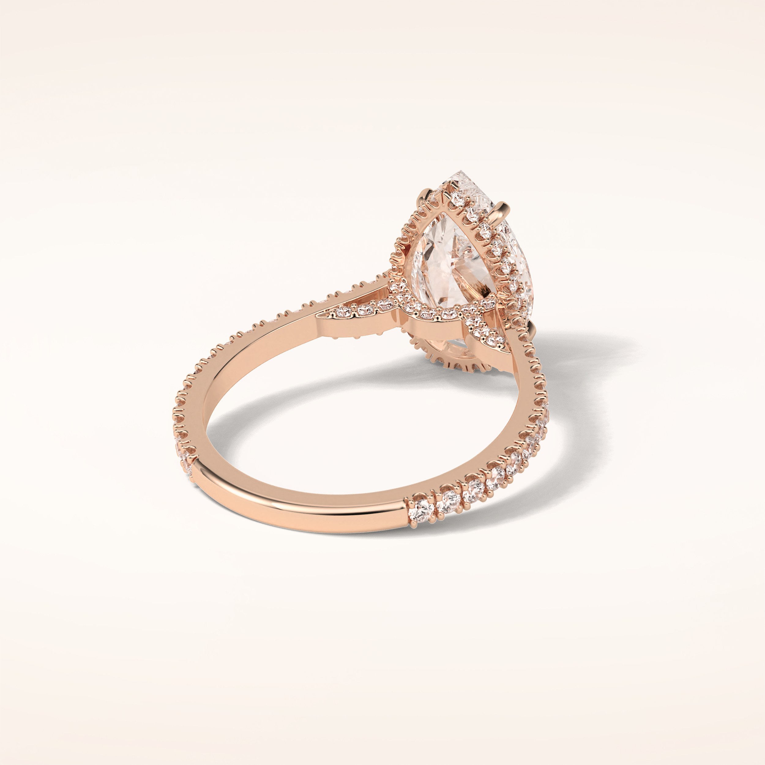 2.8 CT Pear Shaped Hidden Halo & Pave Moissanite Engagement Ring