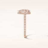 2.8 CT Pear Shaped Hidden Halo & Pave Moissanite Engagement Ring