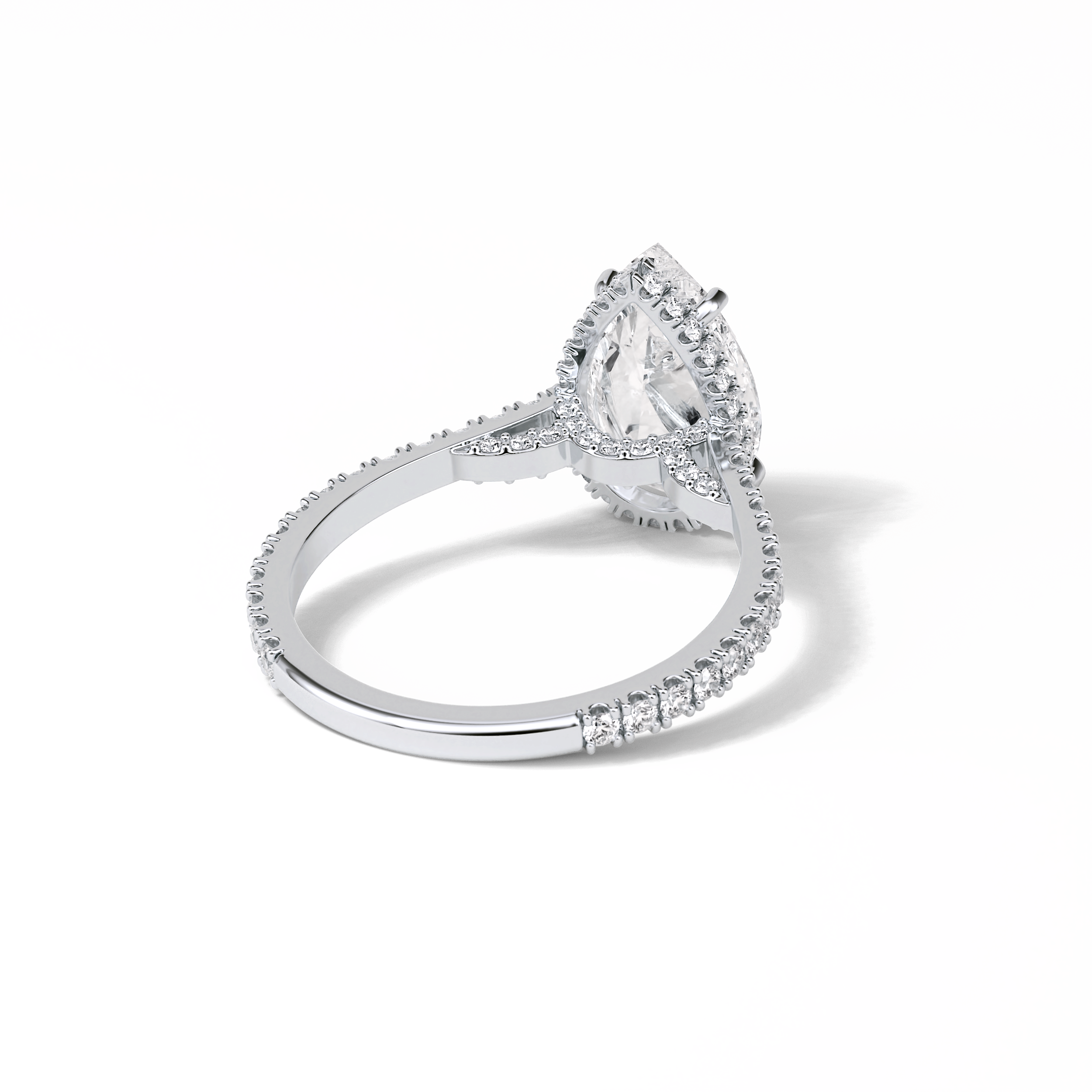 Pear Pave & Hidden Halo Lab Grown Diamond Engagement Ring