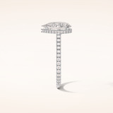 2.8 CT Pear Shaped Hidden Halo & Pave Moissanite Engagement Ring