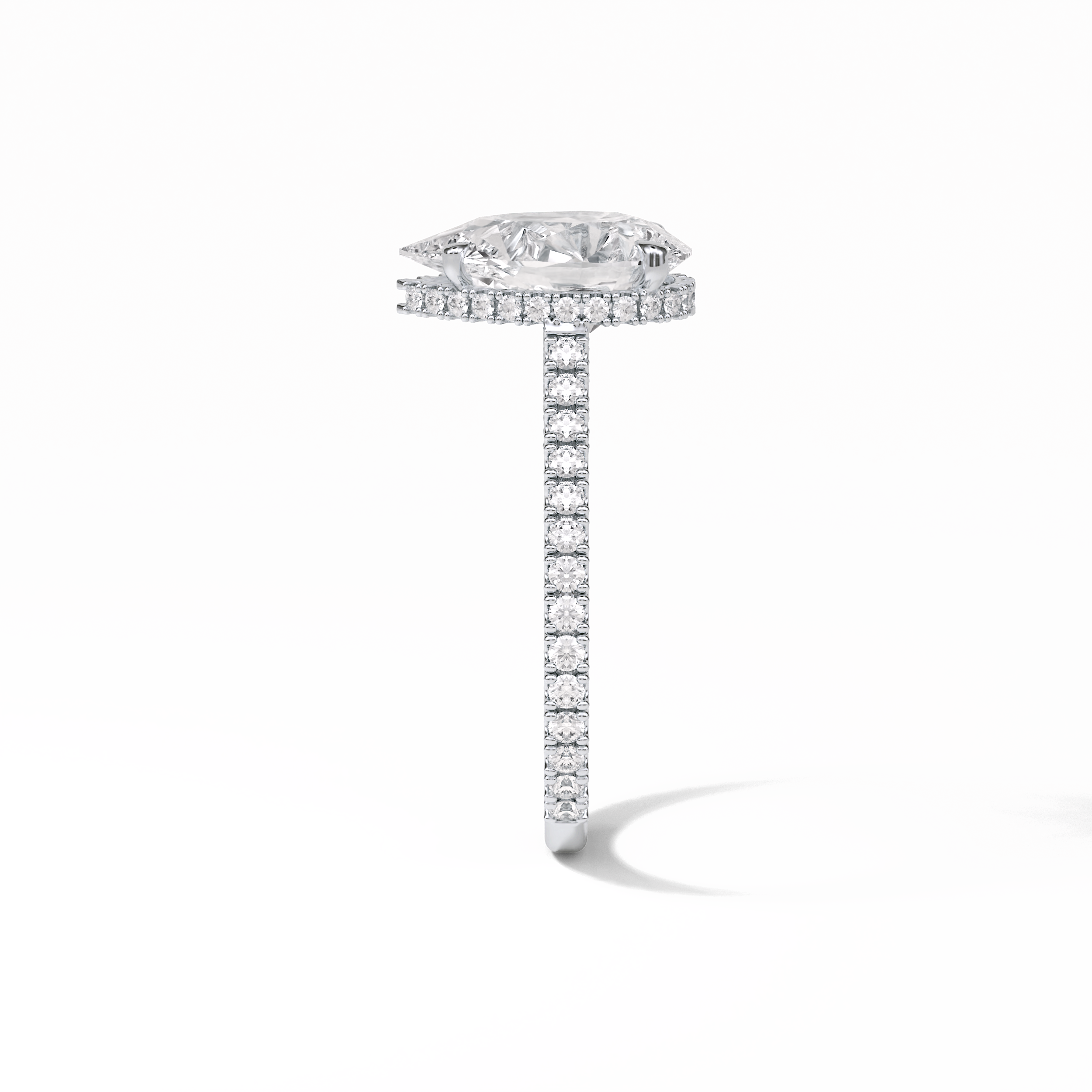 Pear Pave & Hidden Halo Lab Grown Diamond Engagement Ring