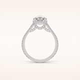 2.8 CT Pear Shaped Hidden Halo & Pave Moissanite Engagement Ring