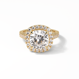 Cushion Pave & Hidden Halo Lab Grown Diamond Engagement Ring