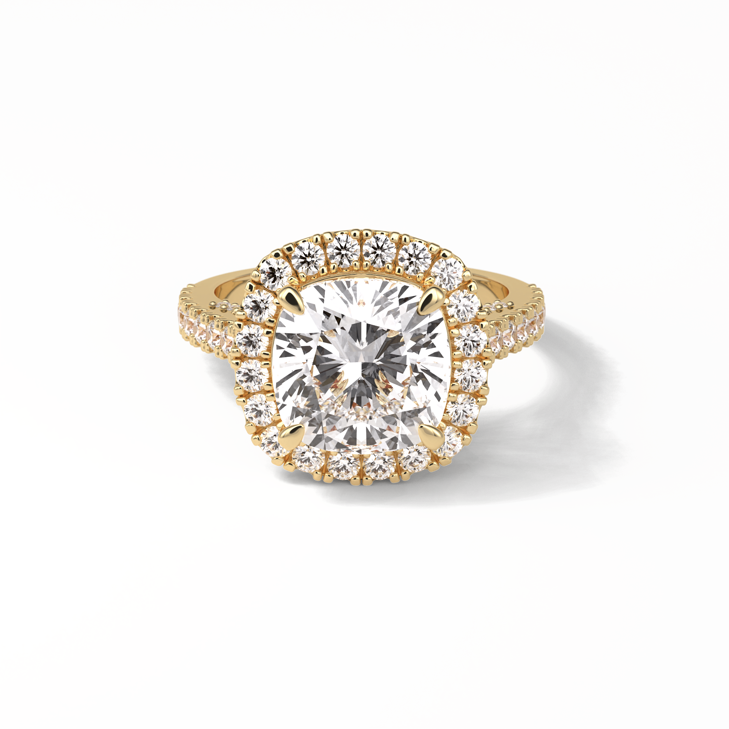 Cushion Pave & Hidden Halo Lab Grown Diamond Engagement Ring