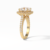 Cushion Pave & Hidden Halo Lab Grown Diamond Engagement Ring