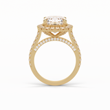 Cushion Pave & Hidden Halo Lab Grown Diamond Engagement Ring