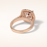 4 CT Cushion Shaped Halo & Pave Moissanite Engagement Ring