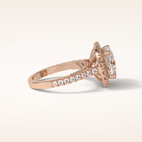 4 CT Cushion Shaped Halo & Pave Moissanite Engagement Ring