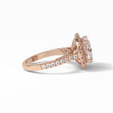 Cushion Pave & Hidden Halo Lab Grown Diamond Engagement Ring