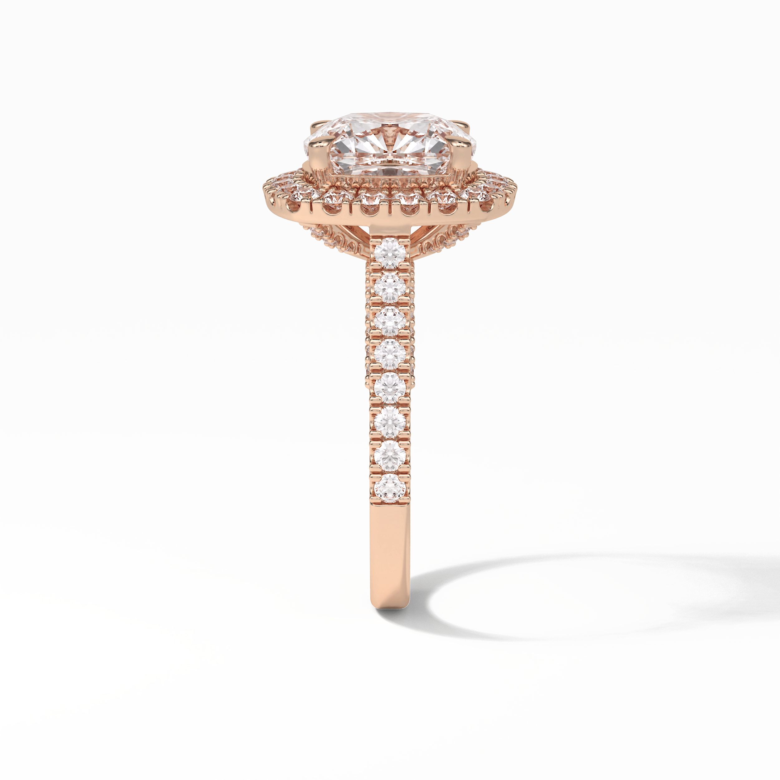 Cushion Pave & Hidden Halo Lab Grown Diamond Engagement Ring