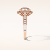 4 CT Cushion Shaped Halo & Pave Moissanite Engagement Ring