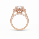 Cushion Pave & Hidden Halo Lab Grown Diamond Engagement Ring