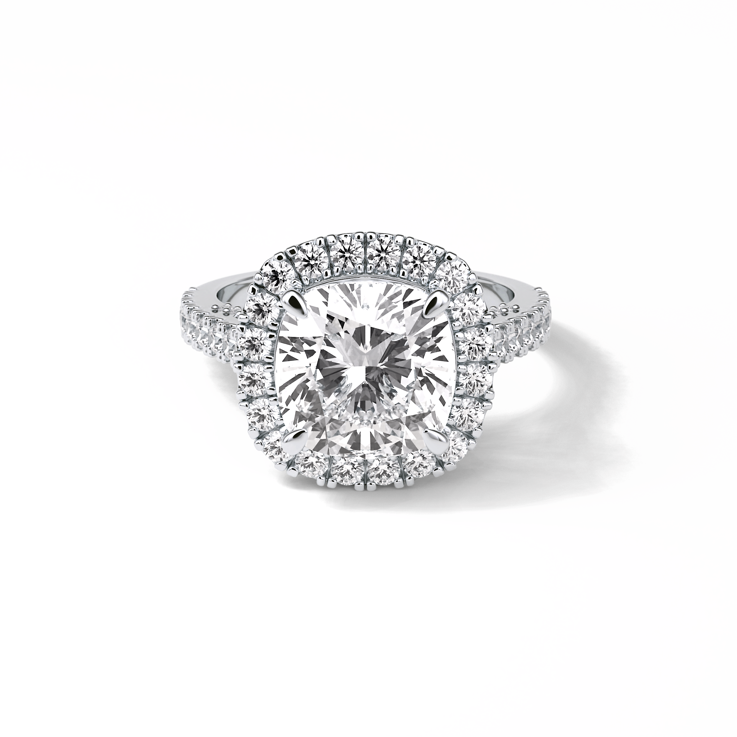 Cushion Pave & Hidden Halo Lab Grown Diamond Engagement Ring