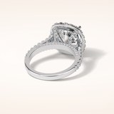 4 CT Cushion Shaped Halo & Pave Moissanite Engagement Ring