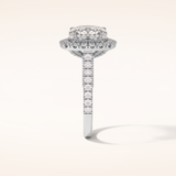 4 CT Cushion Shaped Halo & Pave Moissanite Engagement Ring