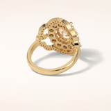 1.91 CT Oval Shaped Art Deco Halo Moissanite Engagement Ring