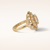 1.91 CT Oval Shaped Art Deco Halo Moissanite Engagement Ring