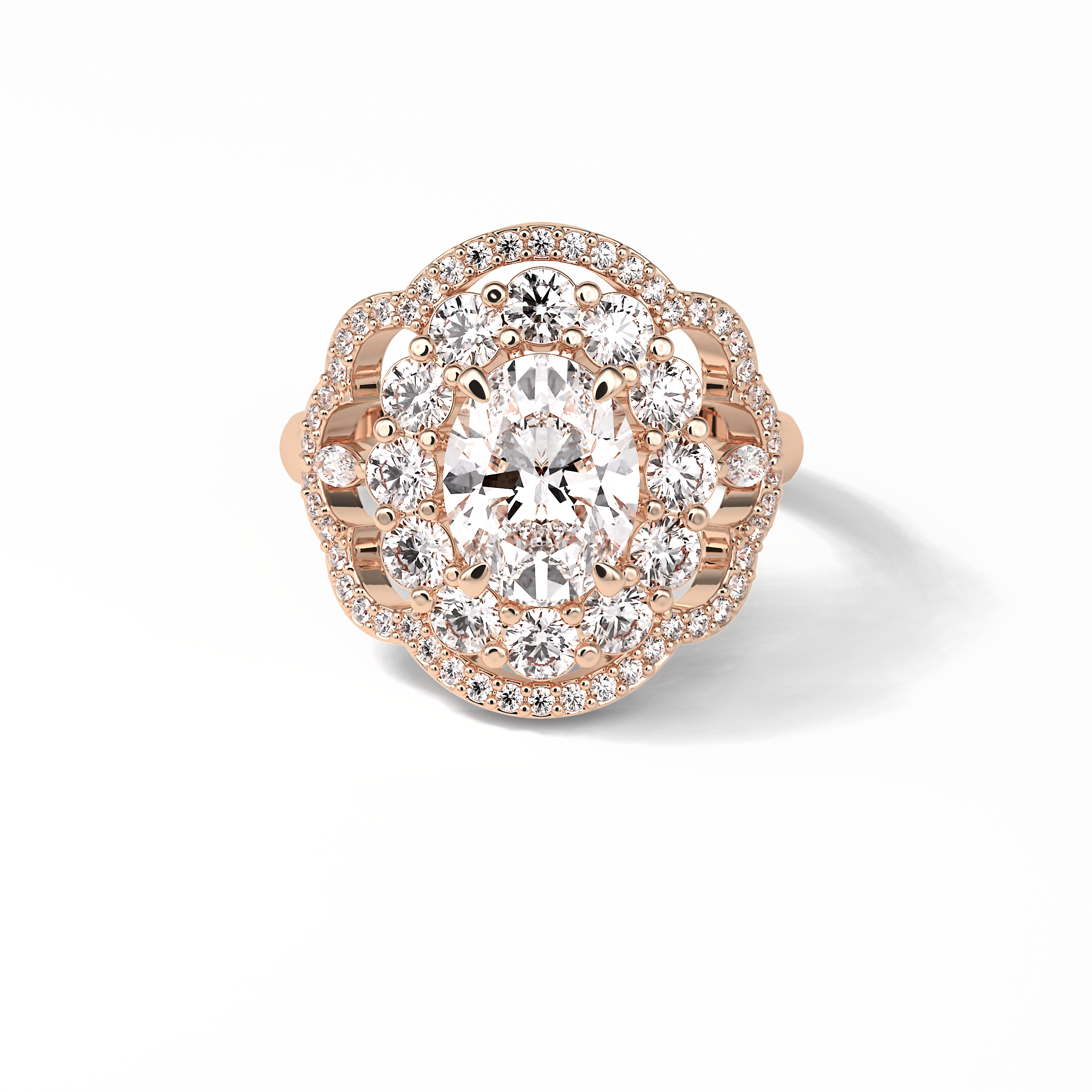 Oval Halo Lab Grown Diamond Engagement Ring