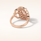 1.91 CT Oval Shaped Art Deco Halo Moissanite Engagement Ring