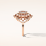 1.91 CT Oval Shaped Art Deco Halo Moissanite Engagement Ring