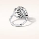 1.91 CT Oval Shaped Art Deco Halo Moissanite Engagement Ring