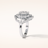 1.91 CT Oval Shaped Art Deco Halo Moissanite Engagement Ring