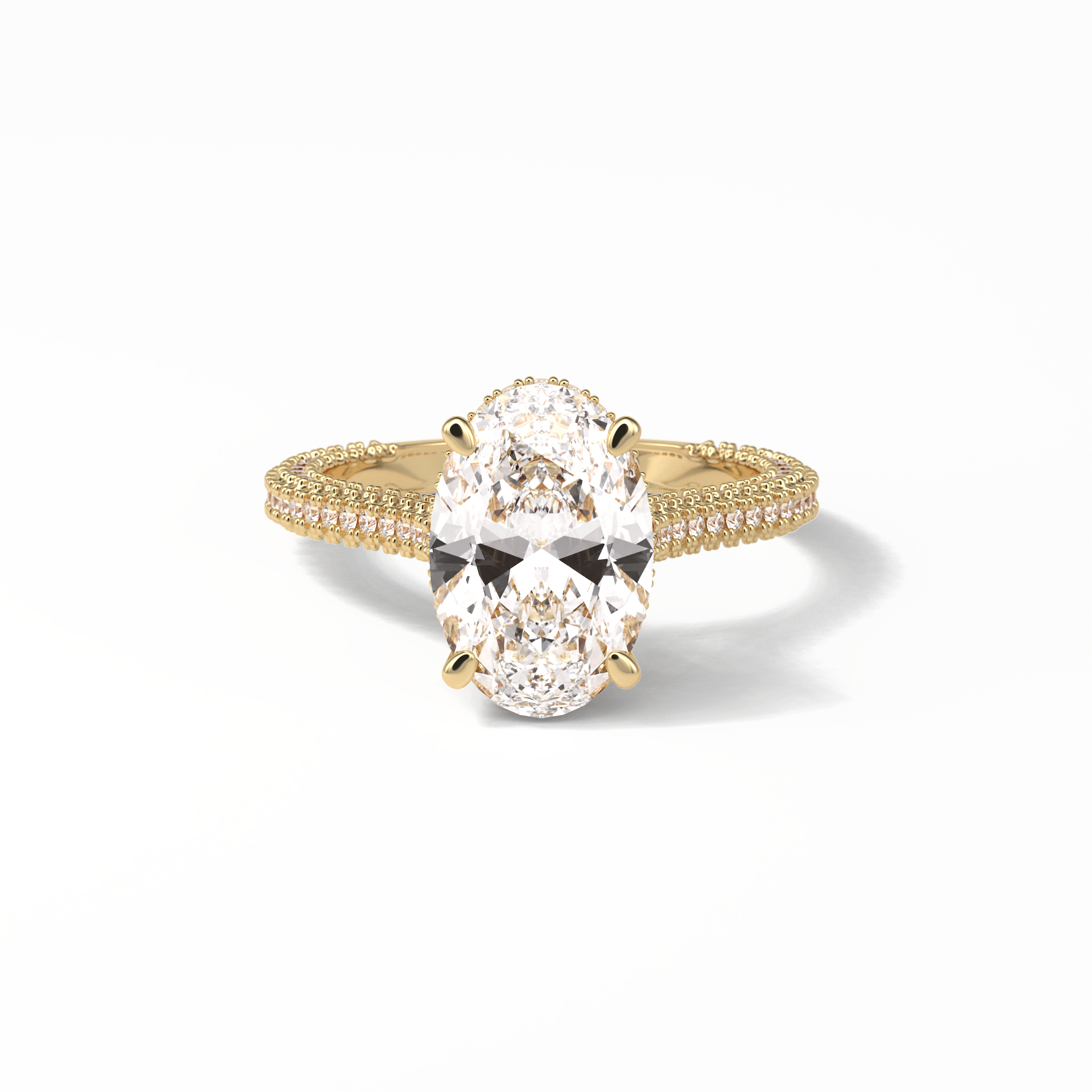 Oval Pave & Hidden Halo Lab Grown Diamond Engagement Ring