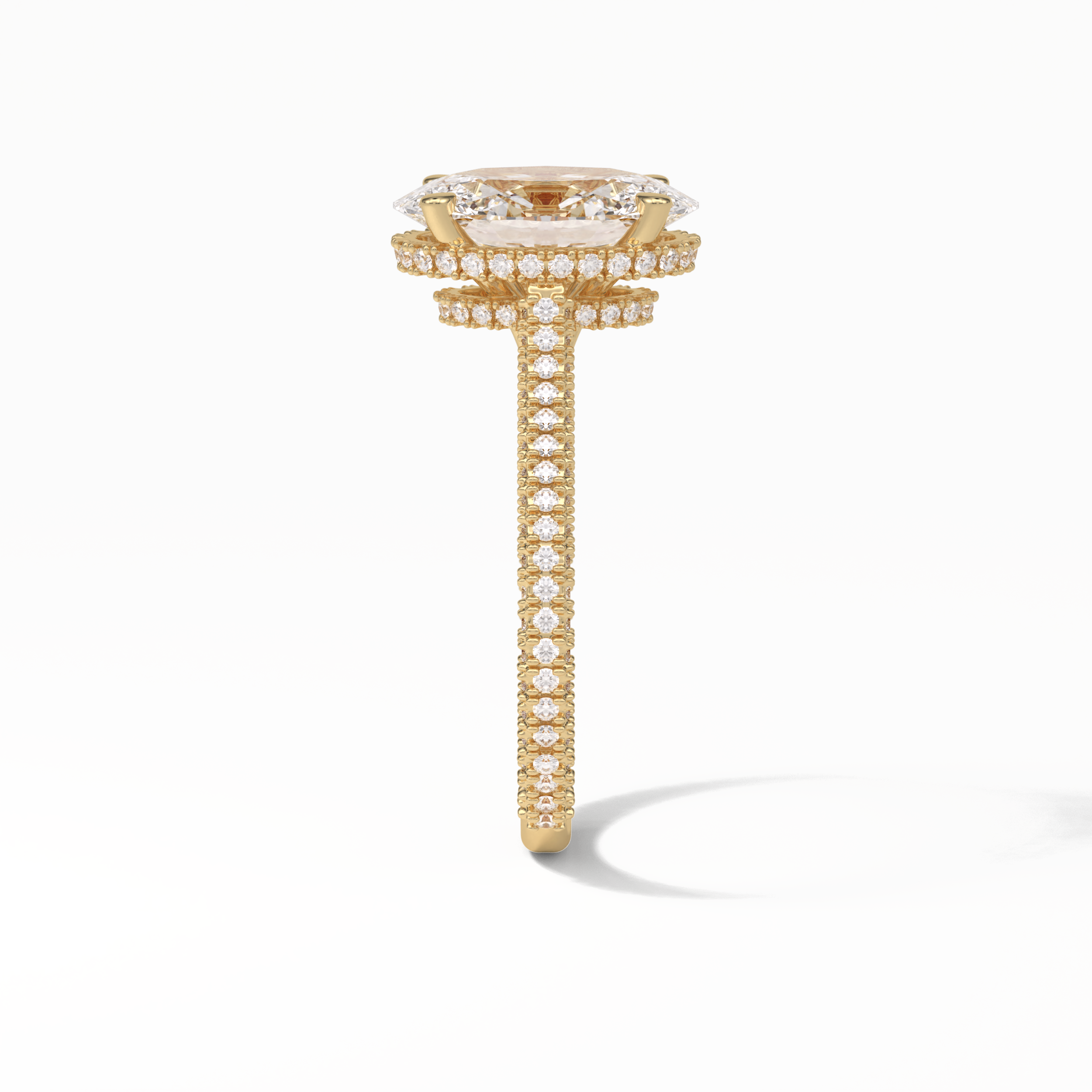 Oval Pave & Hidden Halo Lab Grown Diamond Engagement Ring